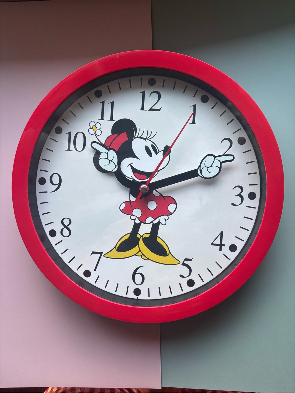 Minnie Mouse Reteo Wall Clock - Cute Character Decor 10”